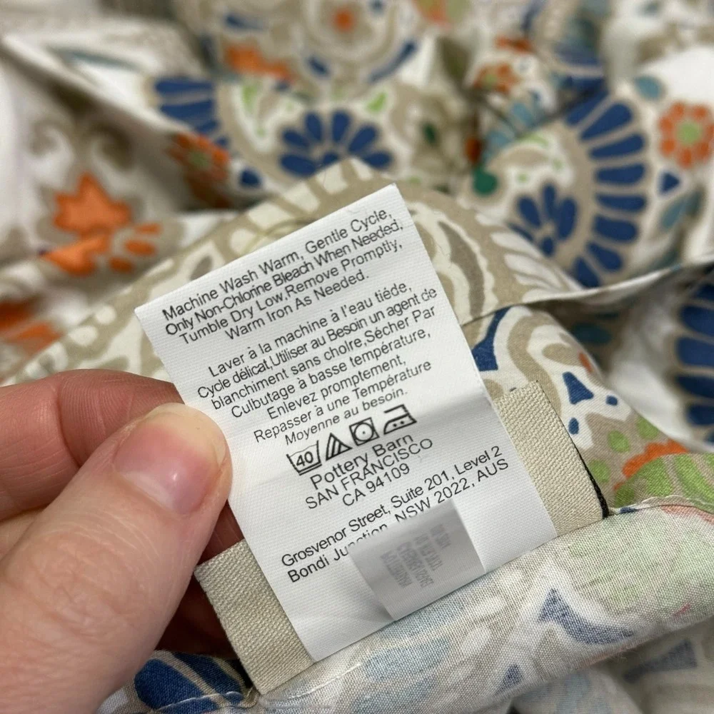 Pottery Barn King Gisela Paisley‎ Medallion Duvet Cover & 2 Euro Shams Set